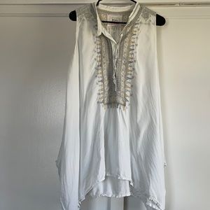 Johnny Was embroidered tunic blouse light blue Small (see description)